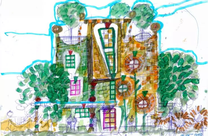 Dom dla Bezdomnych w Jaworznie, projekt inspirowany twórczością Hundertwassera