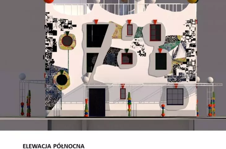 Dom dla Bezdomnych w Jaworznie, projekt inspirowany twórczością Hundertwassera