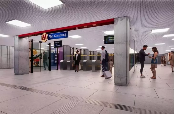 New metro stations in the center of Warsaw, visualizations