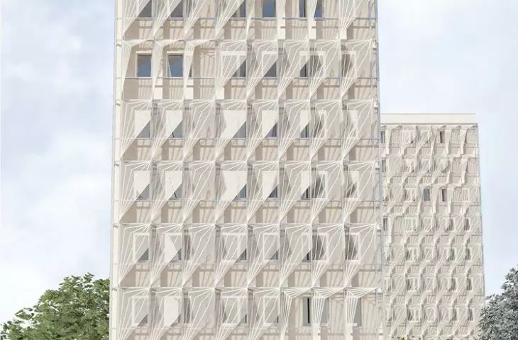 The structure is mounted on the block