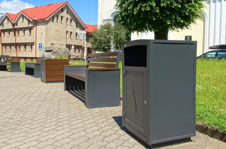 Ławki parkowe, kosze parkowe kolekcji S