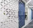 Cascade acoustic openwork panels in the form of partitions