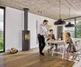 Systemowy piec kominkowy opalany drewnem 