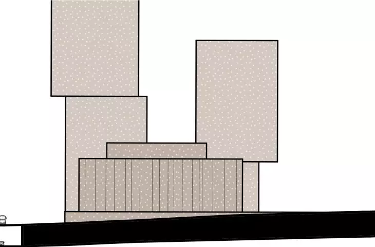Projekt kształtowania krajobrazu Strefy Kultury, przekrój urbanistczny