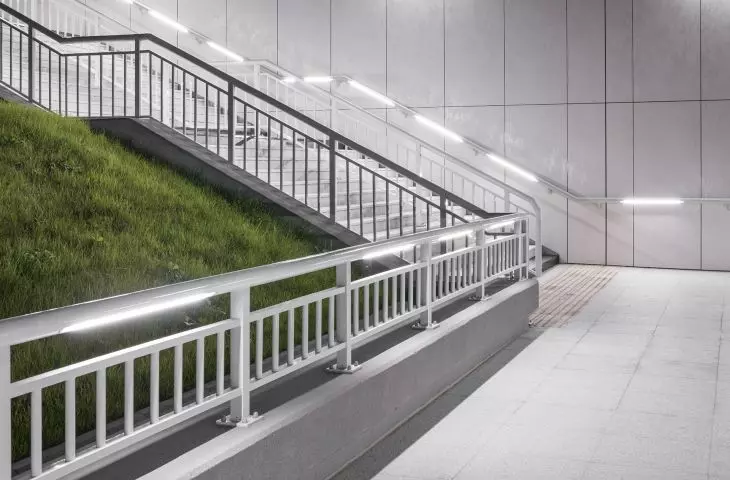 Lighting of fast streetcar platform in Krakow