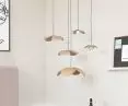 Forget Me Not pendant lamps made of oak veneer, Rosette Mini Cluster 5 G4 suspension, Umage