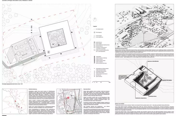 Plansza projektu centrum edukacji i badań nad zmianami klimatu w Opolu