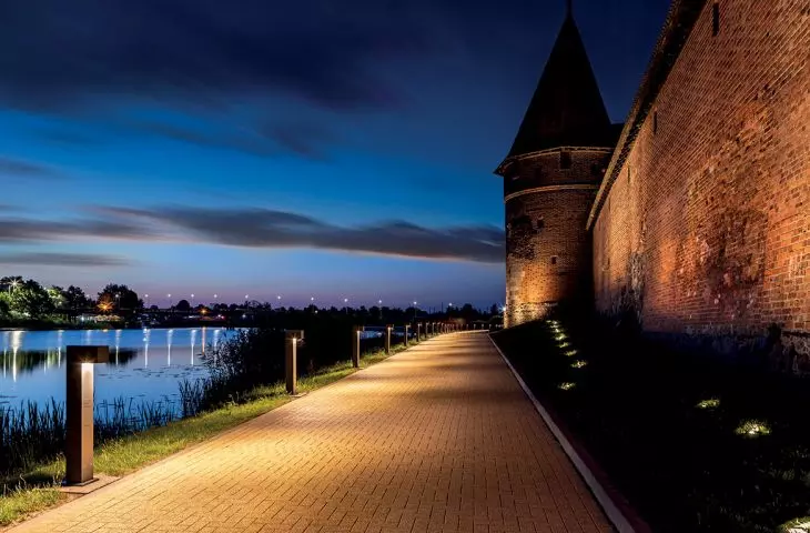 Illumination of the walls of Malbork Castle