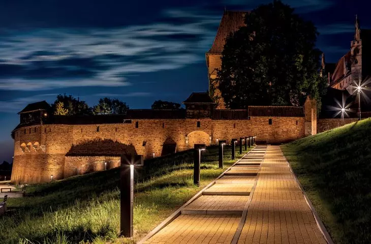 Illumination of the walls of Malbork Castle