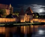 Illumination of the walls of Malbork Castle