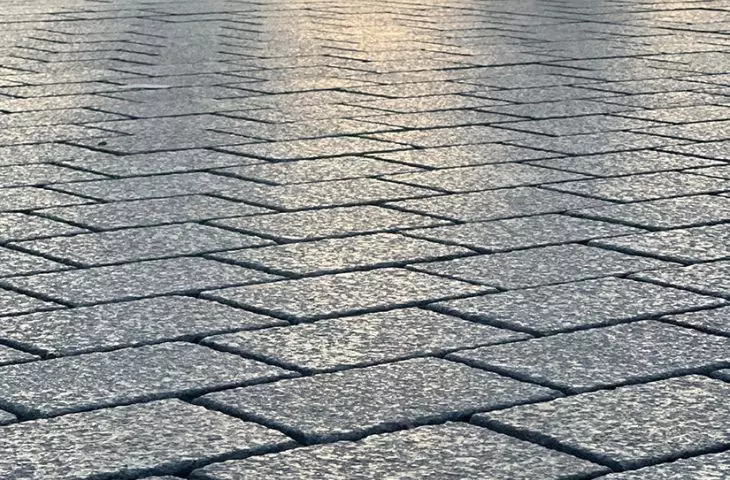 Gray granite pavers