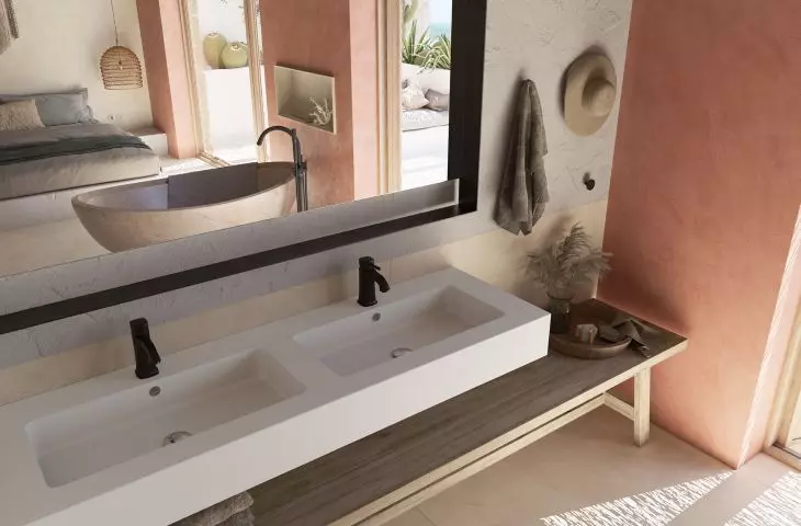 Integrity undercounter washbasins, Evita model (Silestone Blanco Zeus)