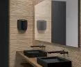 UNITO BLACK washbasin, BLACK BINOPTIC mixers and black accessories 