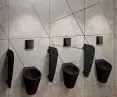 FINO BLACK urinal, AZA BLACK partition and TEMPOMATIC 4 flush valve