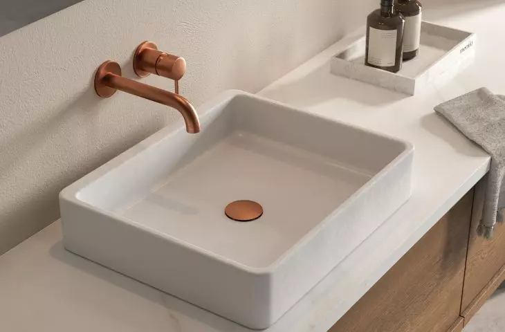 Damixa - Merkur concealed washbasin faucet, brushed copper