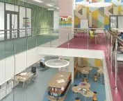 Szkoła podstawowa – ściany – Altro Whiterock digicald, podłogi – Altro Suprema