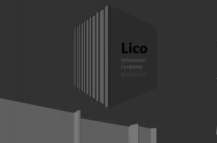 Lico tytanowo-cynkowe, karta produktu