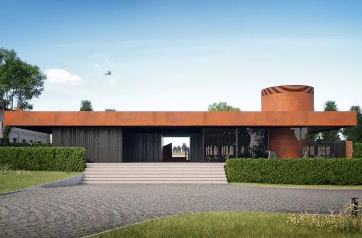 European Security Academy reception building, visualization, proj. P3 Pracownia Architektury