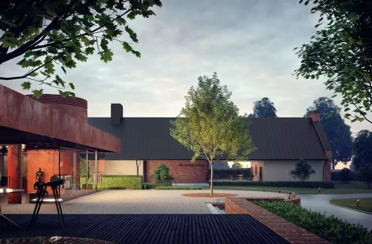 European Security Academy reception building, visualization, proj. P3 Pracownia Architektury