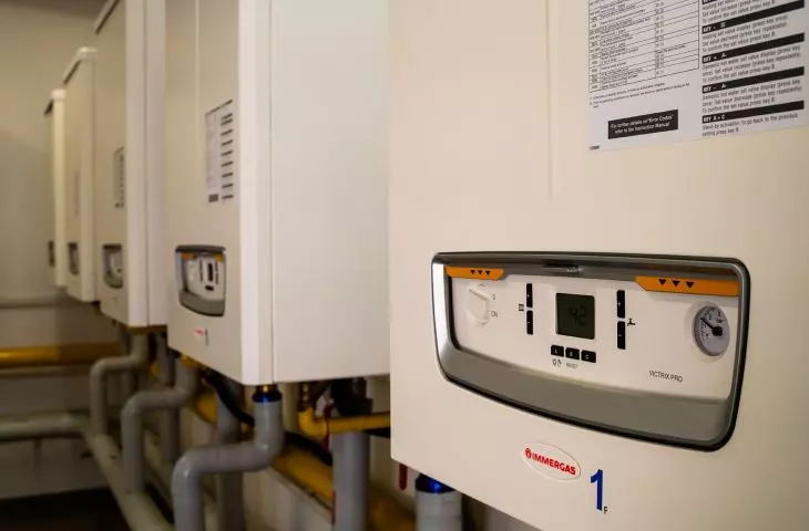 Example of boiler house with cascade of boilers IMMERGAS VICTRIX PRO