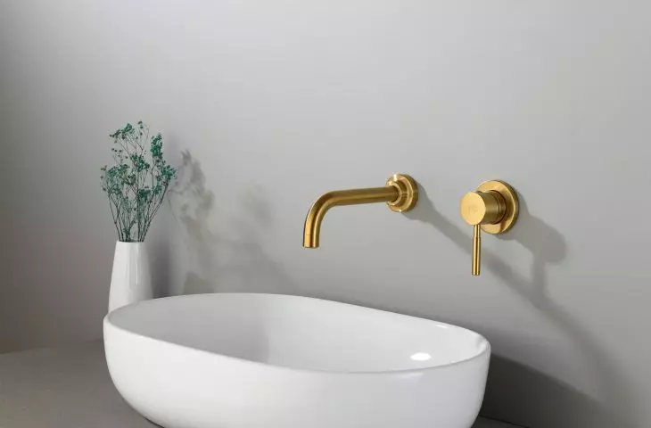 DEN-BPU.110 GOLDEN HAPPENED (MAT) - basin mixer for concealed installation.