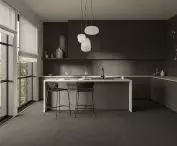 Kuchnia wykończona spiekiem kwarcowym Terra di Pompei z kolekcji IN-SIDE