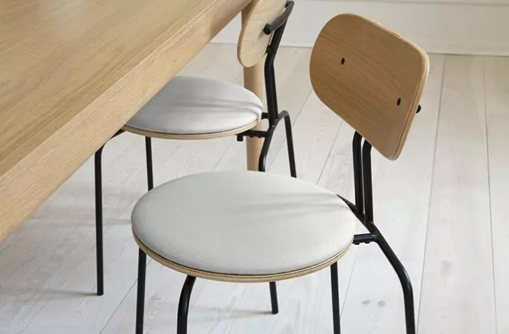 Curious stackable upholstered chairs, Umage