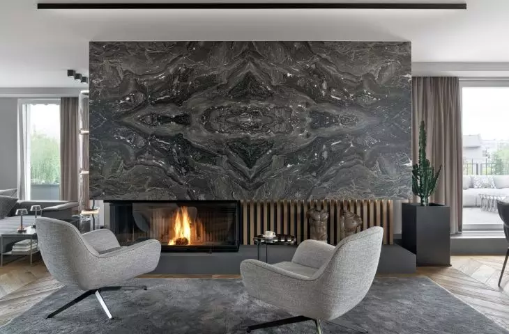 Living room with fireplace