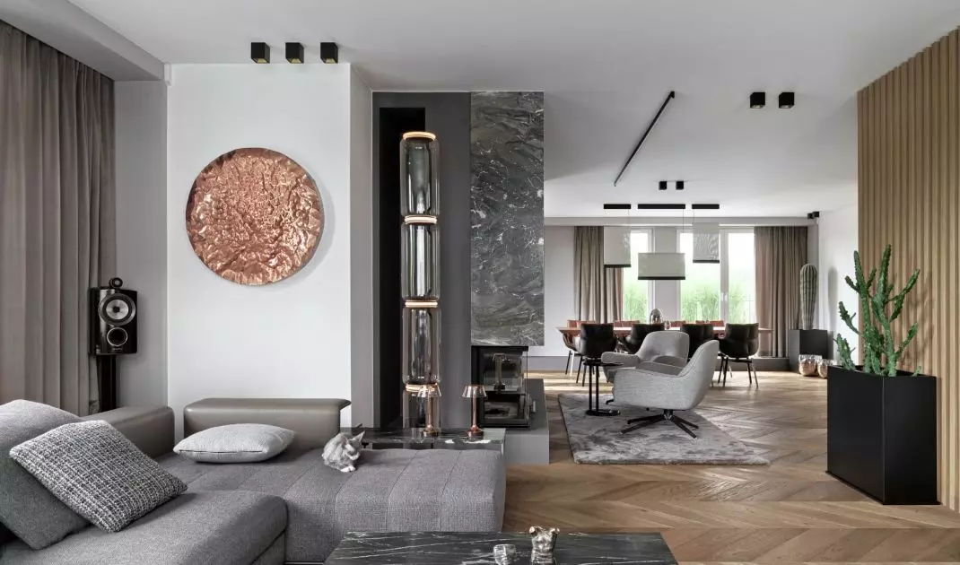 Living room overlooking the dining room 
