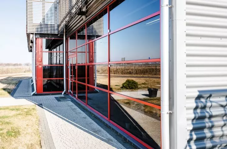 Shop windows with office spaces