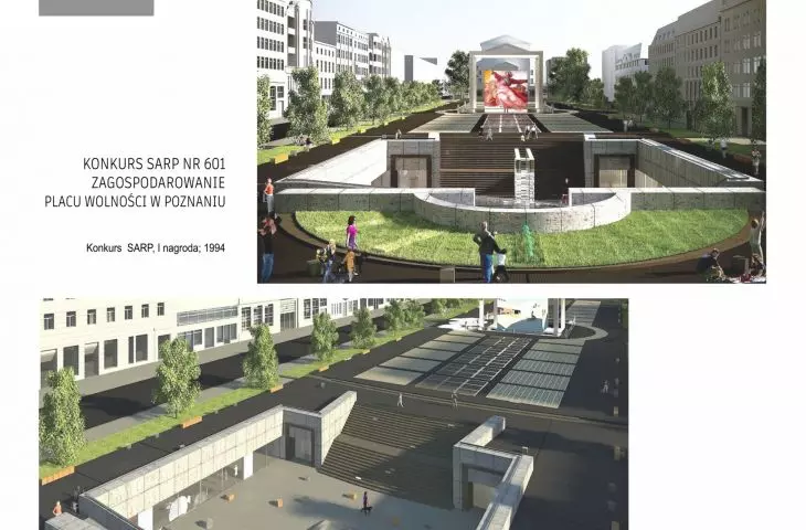 Projekt przebudowy placu Wolności, Poznań, 1994