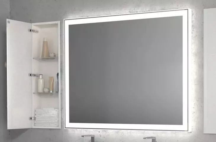 Diamant mirror, recessed cabinet