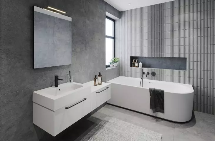 DESIRE CORNER bathtub, LIVIT VELVET TOP washbasin