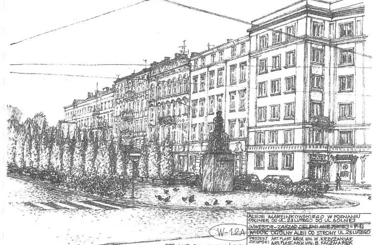 Marcinkowskiego Avenue, concept by Prof. Wojciech Krzyzaniak