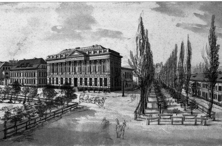 Marcinkowski Avenue in the 1830s (Wilhelmowska Street)