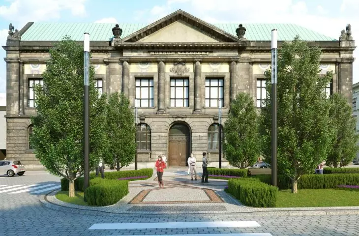 Visualization of the tree-lined avenue in front of the National Museum (Center Project)