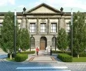 Visualization of the tree-lined avenue in front of the National Museum (Center Project)