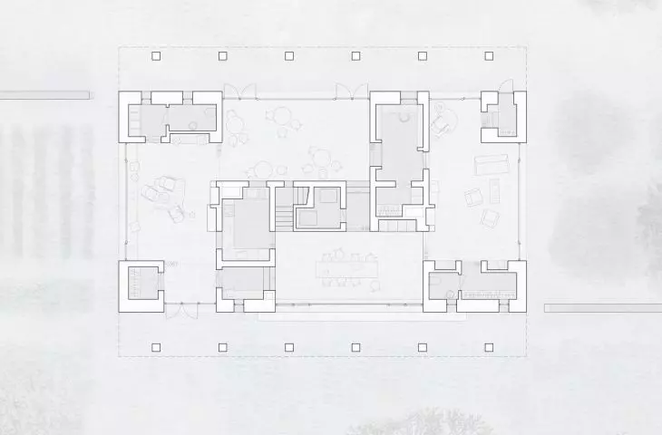 farmhouse, first floor plan