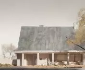 widok z ulicy na dom gospodarzy 