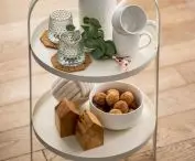 Handy table. Molli candlesticks. Motif pitcher and cups.