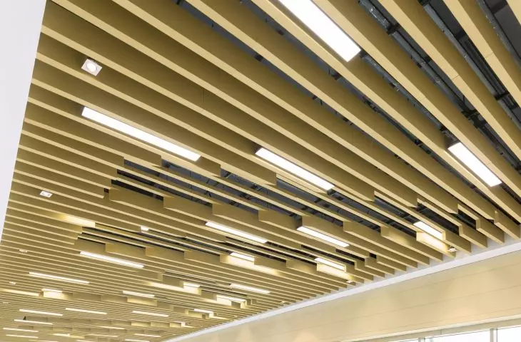 Silencer V verticals are available in a variety of colors. Mounting integrated with lighting
