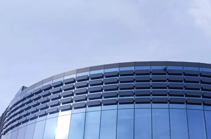 Photovoltaic blinds and photovoltaic facade, Oława Shopping Center