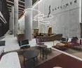 Lobby of the Skyliner building in Warsaw - original 3D light structure