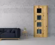 Drzwi Modern Świerk Stary, model: Modern 10/V, szklenie: Dark Gray