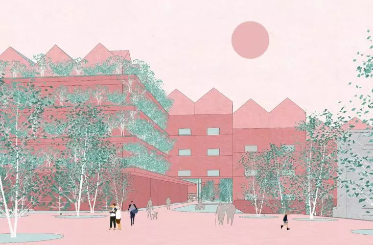nowa ekodzielnica w Chrzanowie, koncepcja architektoniczno-urbanistyczna (proj.: Aleksandra Wasilkowska)