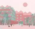 New eco-district in Chrzanów, architectural and urban planning concept (design: Aleksandra Wasilkowska)