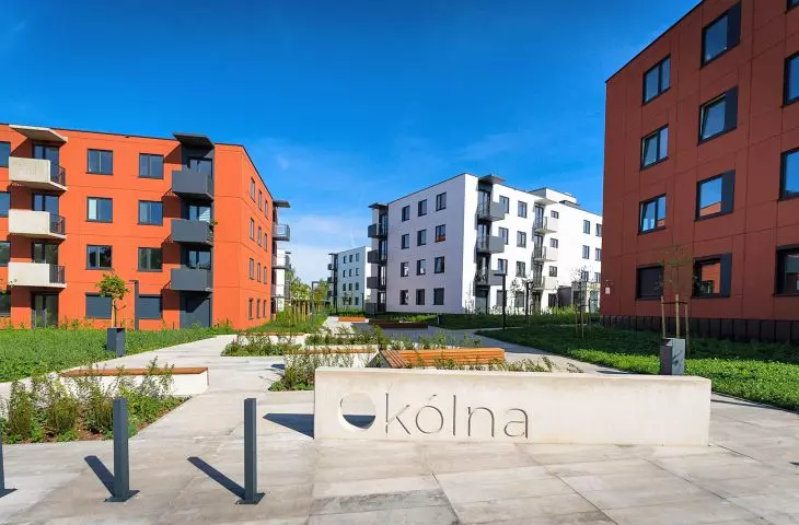 prefabrykowane osiedle w Toruniu przy ul. Okólnej, PFR Nieruchomości (proj.: S.A.M.I Architekci, realizacja: Pekabex Bet)
