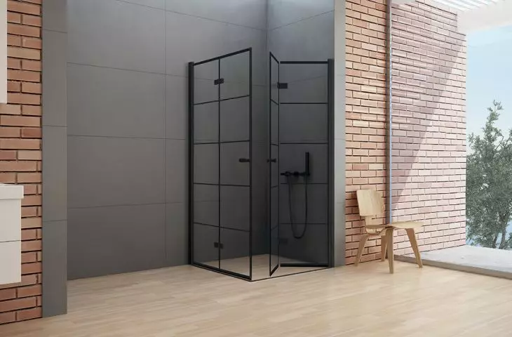Dwudrzwiowa składana kabina prysznicowa z kolekcji New Soleo Black