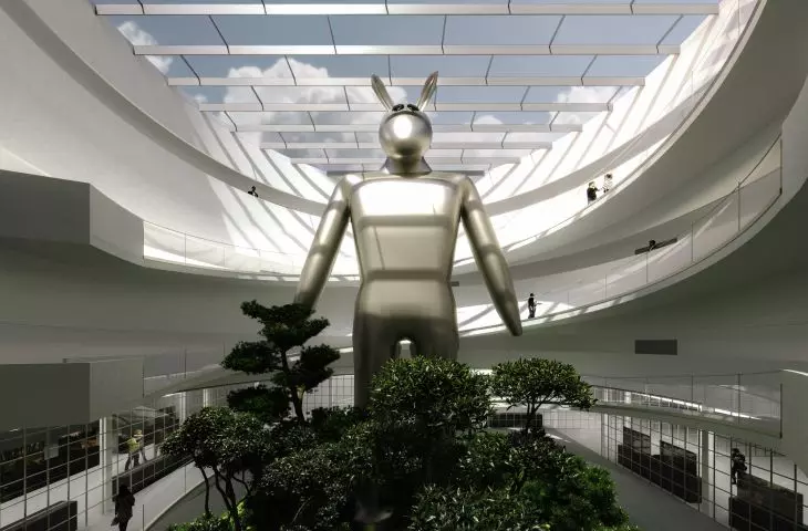 Rzeźba „Miś” z aluminium