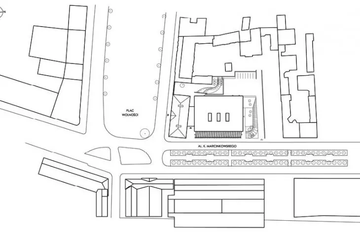 Nowe skrzydło Biblioteki Raczyńskich przy placu Wolności w Poznaniu